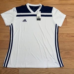 adidas women’s Regista 18 Jersey Large White Blue New